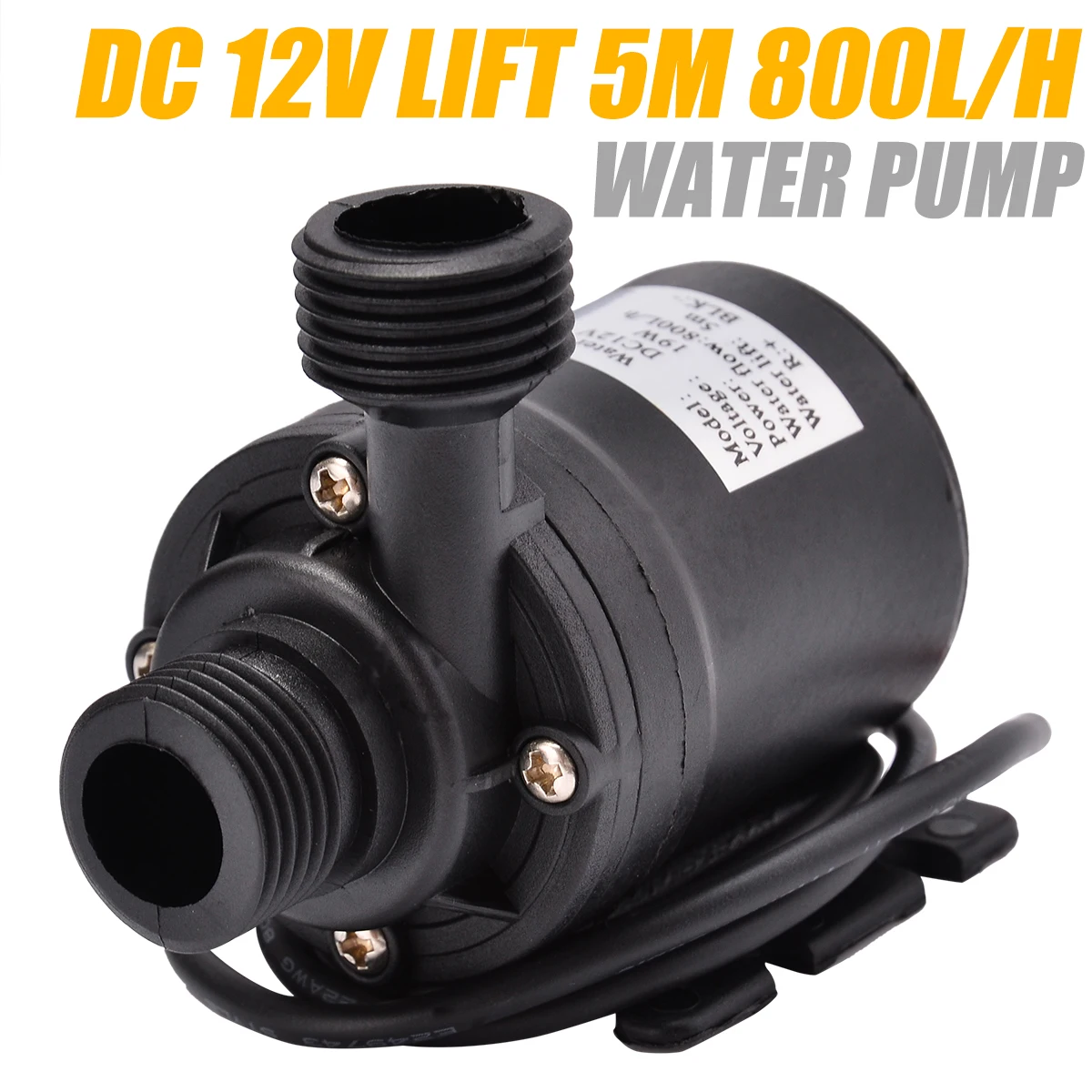 

DC5V - DC12V Mini Micro Brushless Submersible Motor Water Pump Ultra Quiet Lift 5M 800L/H Submersible Water Pump Waterproof
