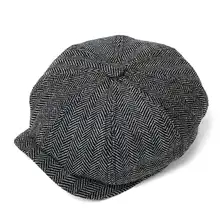 Мужские твидовые Восьмиугольные береты, шапка Гэтсби в елочку, кепка газетчика, Мужская шерстяная зимняя Модная женская кепка-берет на плоской подошве