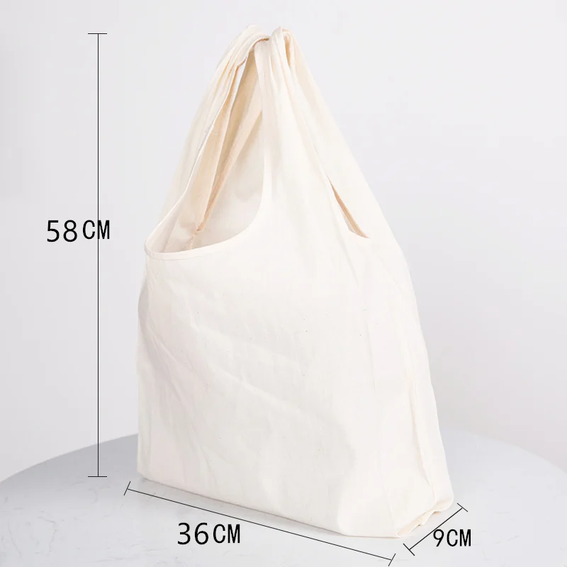Чистый белый складной хлопок мода плед плечо сумка Эко Шоппинг большой емкости холщовый кошелек мешок