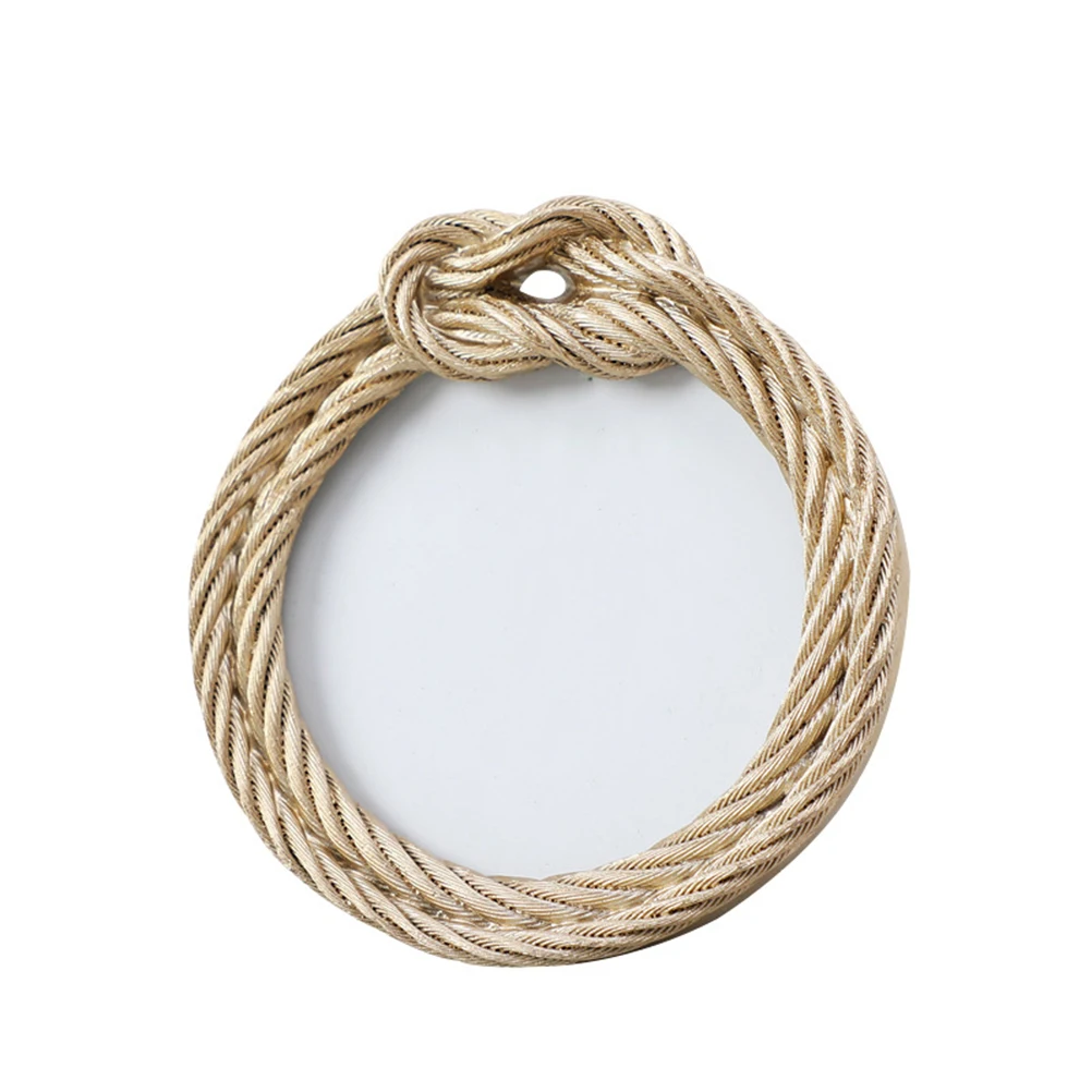 

1Pc Photo Frame Tabletop Hemp Rope 4 Inches Simple Resin Photo Frame Picture Frame for Bedroom Office Living Room