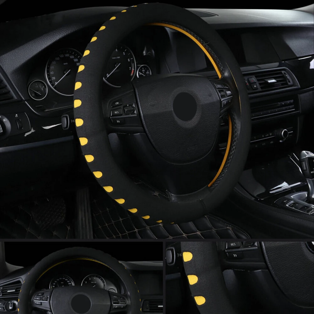 

YOSOLO Car-styling Fit For Most Cars Diameter 38cm EVA Punching Car Steering Wheel Cover Car Steering-wheel Covers