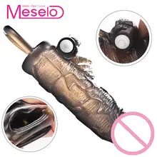 Meselo Novelty Thorn Penis Sleeve Vibrator For Men Adult Toys Penis Extender Trainer Sex Toys For Men Masturbator For Man Condom