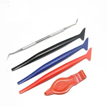 5 шт., автомобильные наклейки для украшения углов, скребок для тонировки окон, автомобильная виниловая обертка, инструменты, прокладка, микро скребок