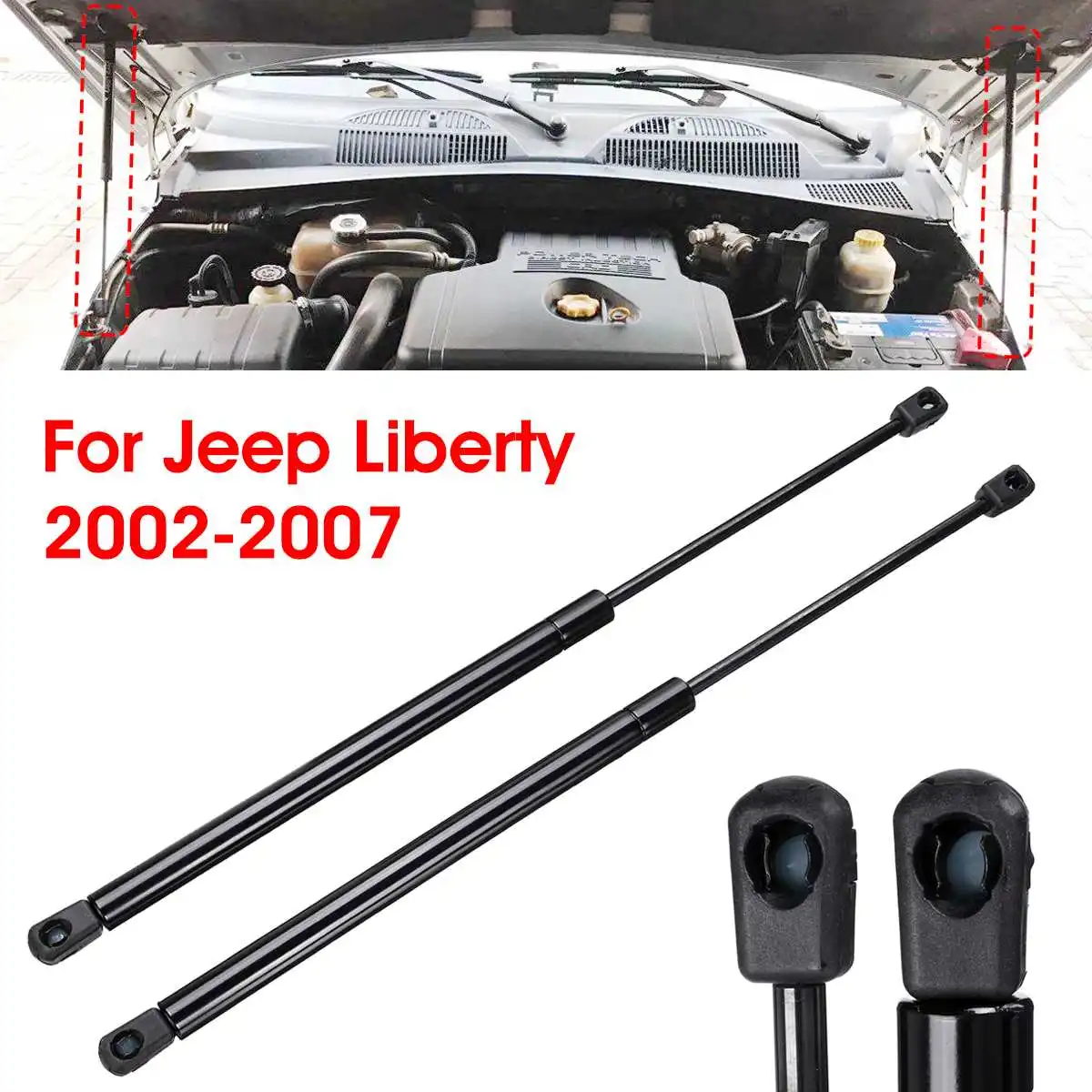 1 Pair Front Hood Gas Spring Lift Support Shocks Struts For Jeep