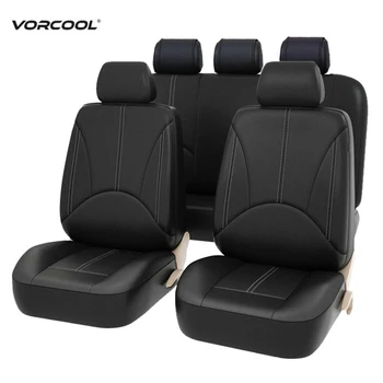 

9 PCS PU Leather Car Seat Covers Anti Slip Waterproof Seat Cushion Pad Front Back Seat Protectors Cover For Car SUV Honda