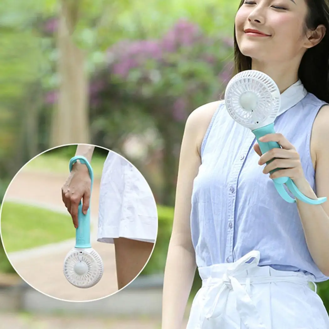 

Portable Mini Fan 3 Speeds Rechargeable USB Fan Personal Handheld Fan with LED Light Silicone 18650 Li-ion Battery