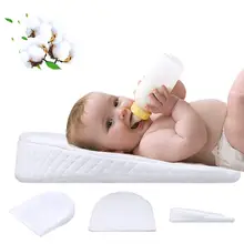 Almohada de algodón con memoria para bebé, almohada moldeadora desmontable en forma de pendiente, suave, antireflujo de leche