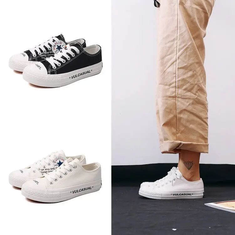 

New Canvas Korean Women's Solid Color Bottom Level With Vulcanization Shoe Factory Direct-MAM