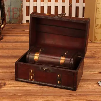 

2Pc/set Wooden Storage Box European Style Retro Lockable Organizer Case Cosmetic Makeup Jewelry Packaging Box Home Office Decor