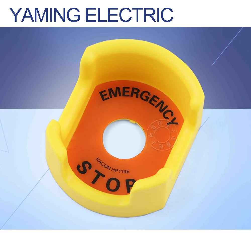 

5pcs/Lot 22mm External diameter 80mm Push button Switch Panel Label emergency stop switch Plastic Sign shield protection P272