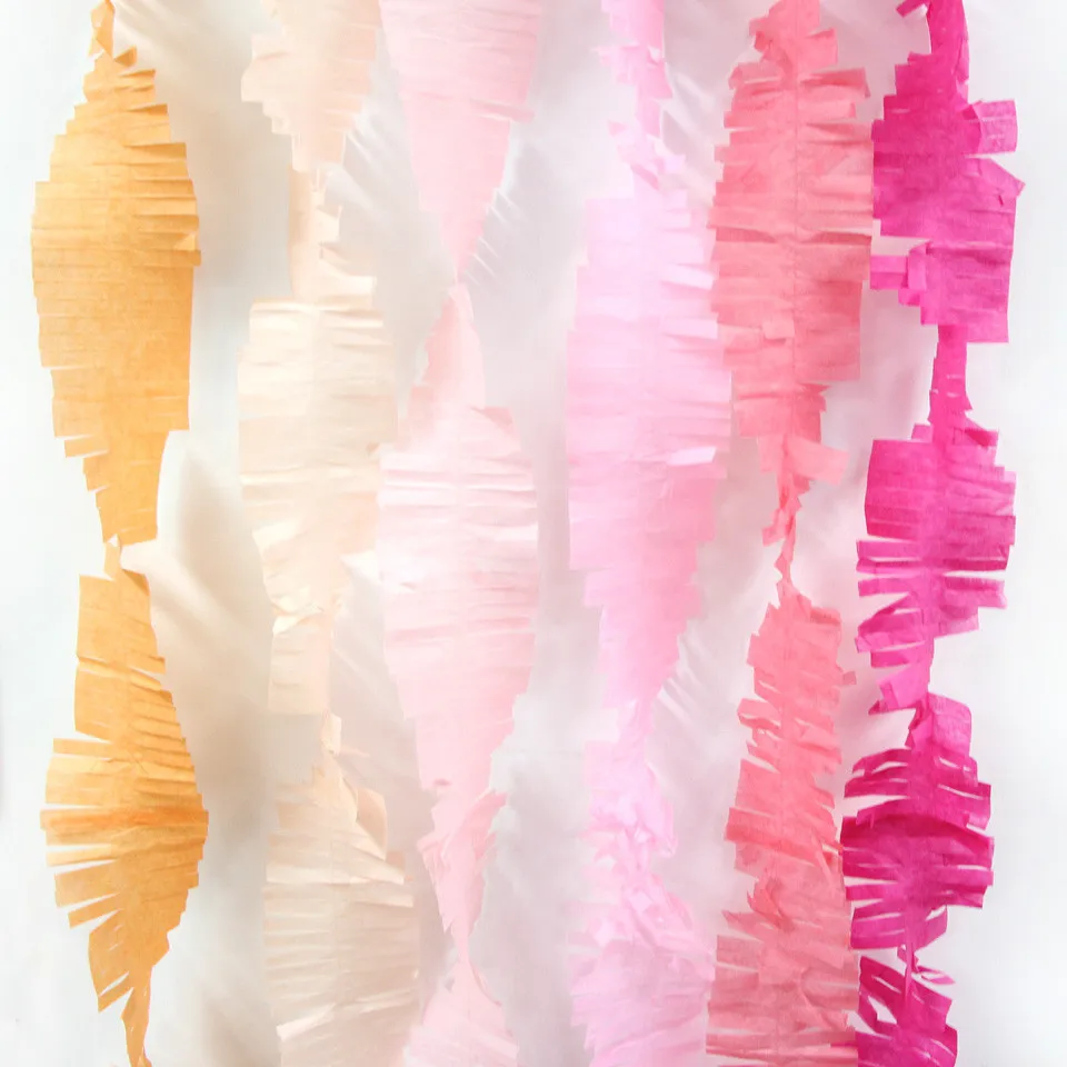 1PC 3M DIY Tassel Garland Streamers Tissue Paper Garlands For Fringe