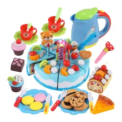 Моделирование кухня торт ко дню рождения вырезать, чтобы увидеть игрушки дети играть дома Фрукты Вырезать музыка Diy Творческий подарок 80 шт