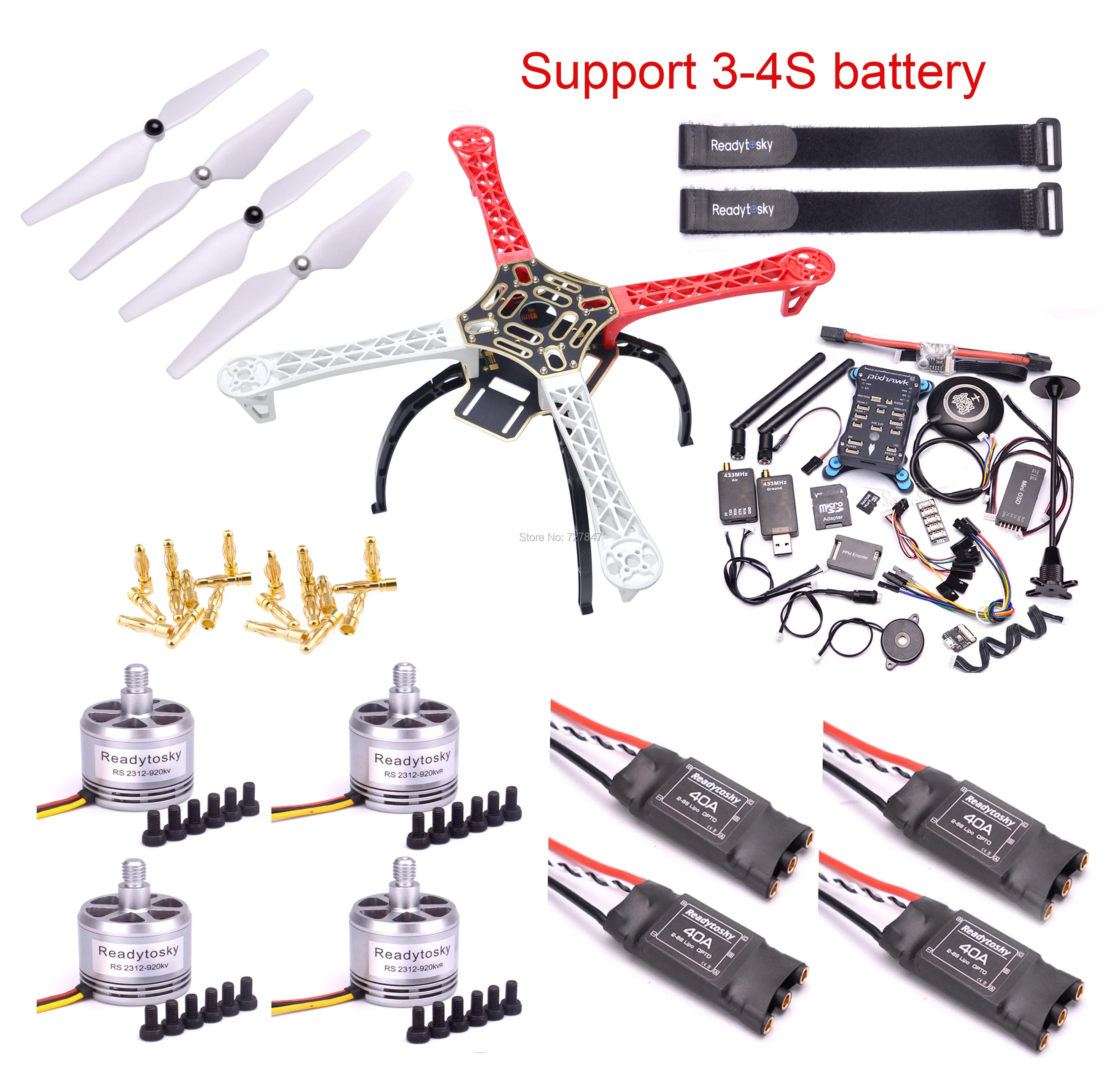Квадрокоптер F450 450 мм/S500 550 мм/X500 комплект Рам PIXHAWK 2.4.8 управление полетом M8N GPS 40A
