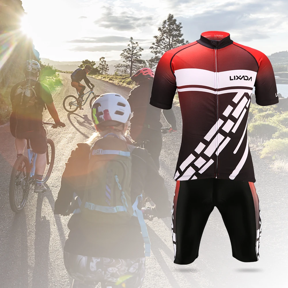 

Lixada Men's Cycling Clothes Set Summer Cycling Clothing 2019 Quick Dry Short Sleeve MTB Bicycle Jersey Shirt Shorts For Men