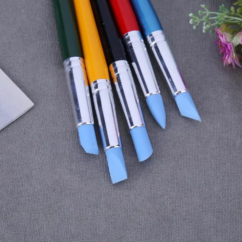 

5PCs Art Craft Clay Pottery Tools Modeling Sculpture Sculpting Carver Carving Tools Pen Silicone Fondant Shaping Paint Pen Brush