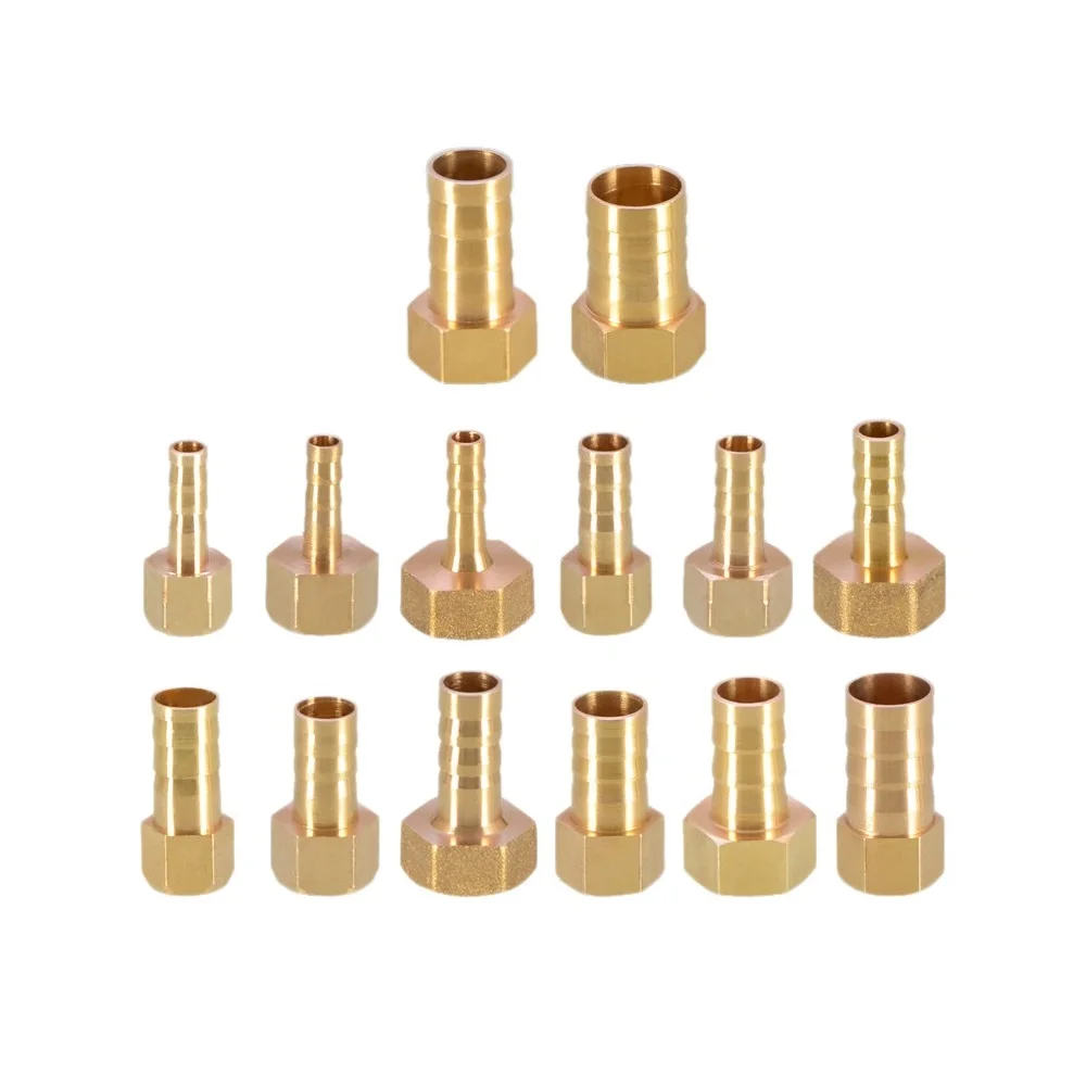 

Brass Hose Fitting 6/8/10/12/14/16/19mm Barb Tail 1/8" 1/4" 3/8" 1/2" 3/4" 1" BSP Female Thread Copper Connector Coupler Adapter