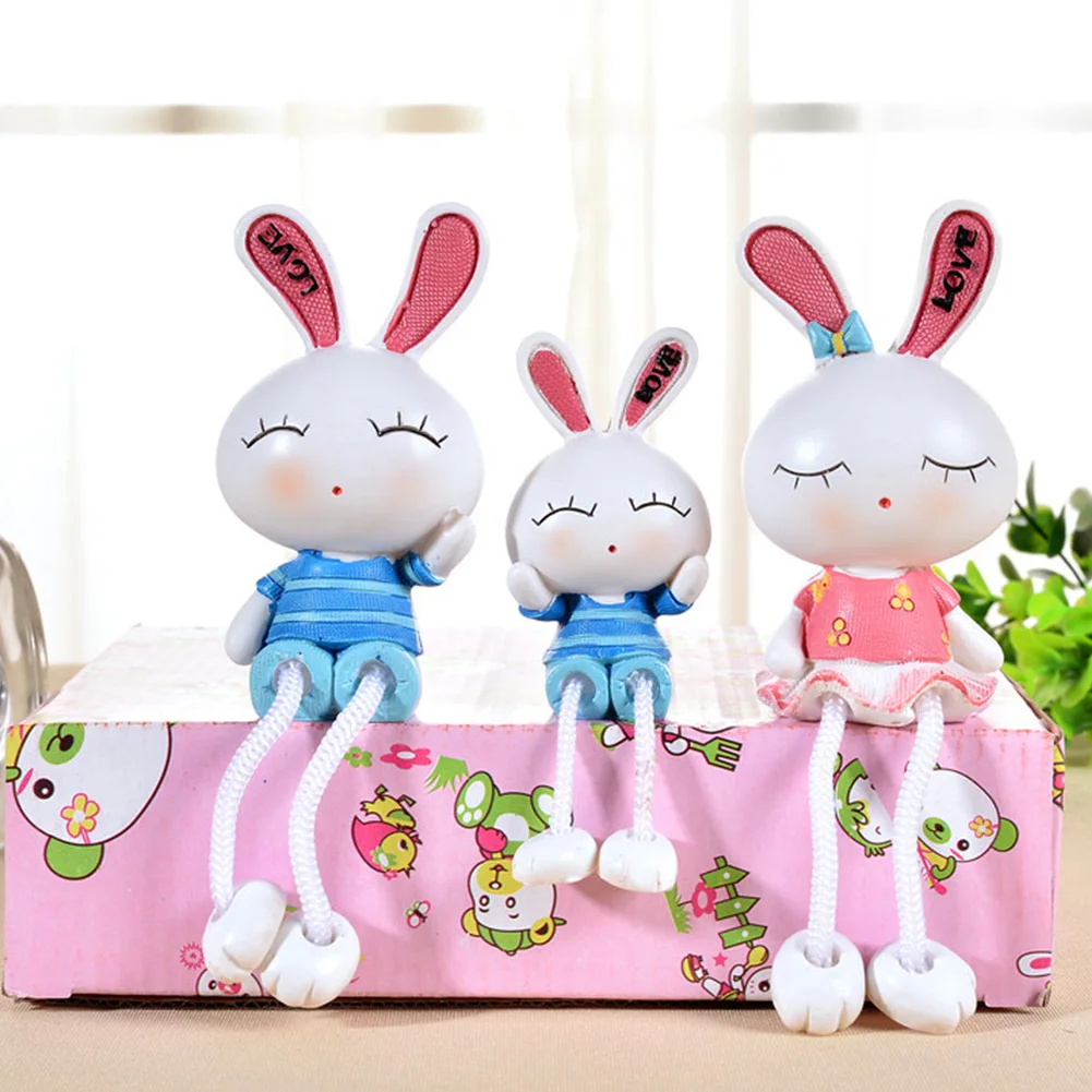 3Pcs Resin Feet Hanging Rabbit Home Table Ornament Creative Kid Gift DIY Handcraft Family Figurine birthday kids gift | Дом и сад
