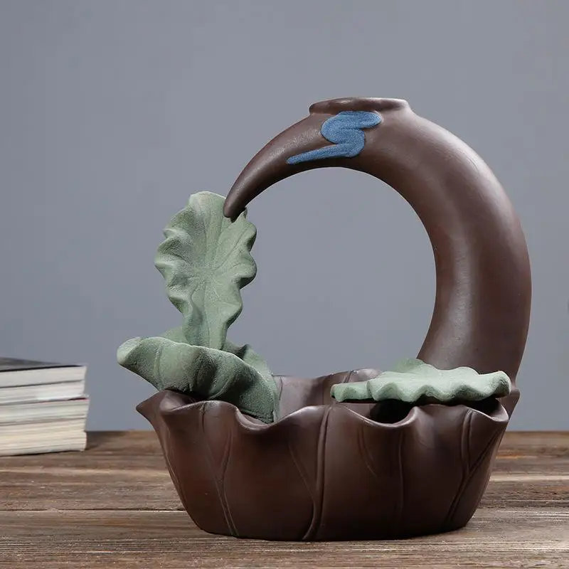

Crescent Ceramic Backflow Incense Burners Little Monk Censer Smoke Waterfall Incense Holder Censer Aromatherapy Environment