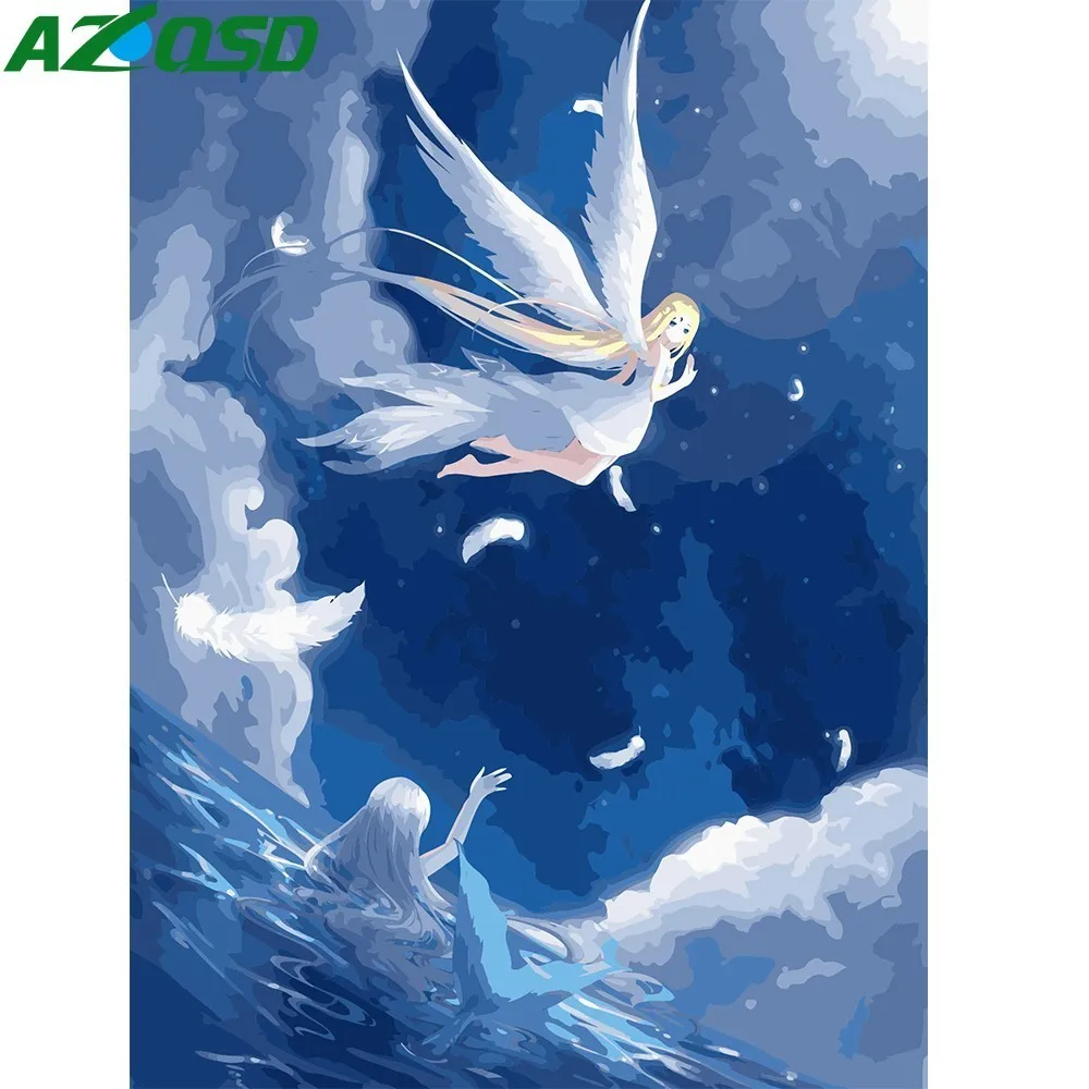 

AZQSD Abstract Painting By Numbers Animations Paint Girl DIY Canvas Picture Hand Painted Oil Painting For Unique Gift A119