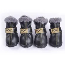 4 Pcs/set Fashion Dogs Winter Snow Boots Leather Dog Shoes For Chihuahua Waterproof Anti Slip Pet Shoes For Small Dogs 4 Pcs/set Fashion Dogs Winter Snow Boots Leather Dog Shoes For Chihuahua Waterproof Anti Slip Pet Shoes For Small Dogs