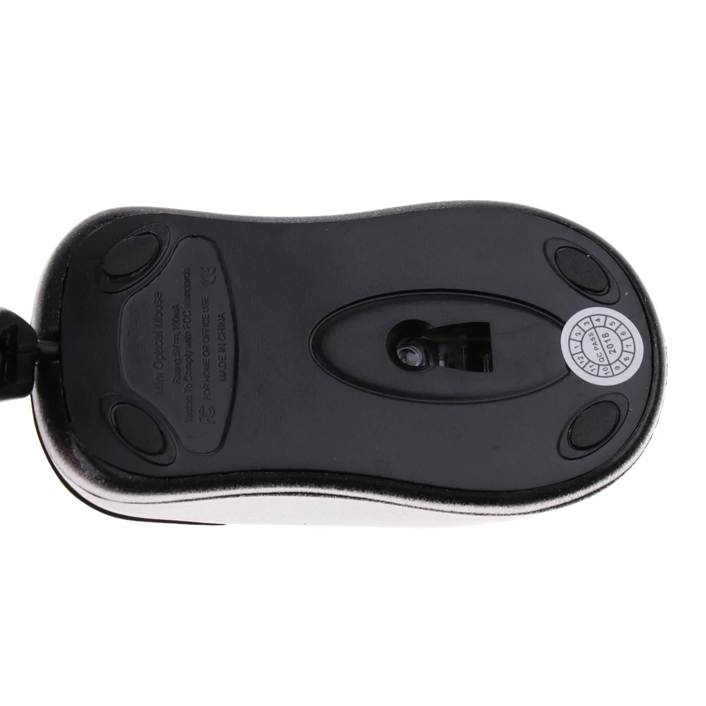 Mini Retractable USB Wired Mouse with Retractable Cable For Laptop Black