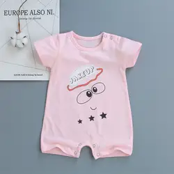 Детские комбинезоны для новорожденных летняя одежда милый новый мультфильм печатных Ползунки для детей Для мальчиков и девочек