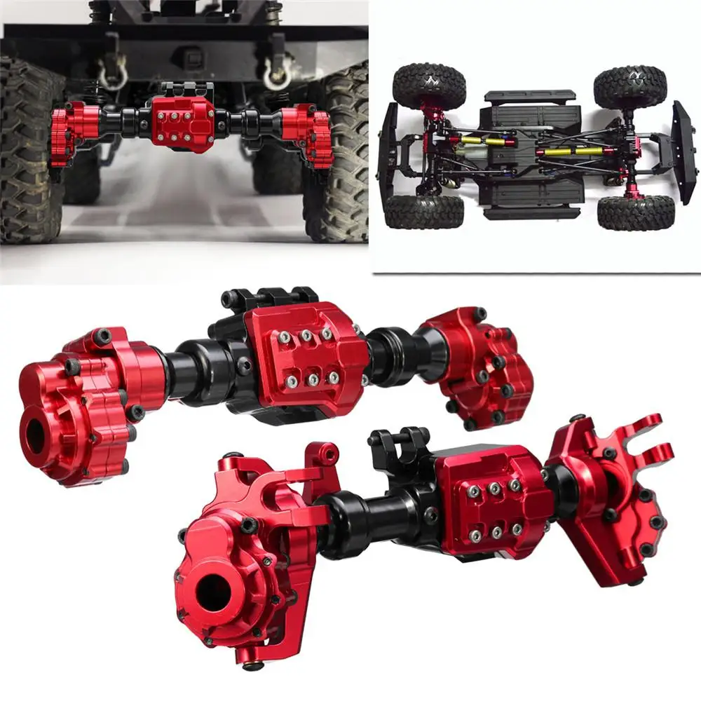 

LeadingStar 2PCS CNC Machined Aluminum Front Rear Portal Axle Housing Red Color for TRX-4 Crawler