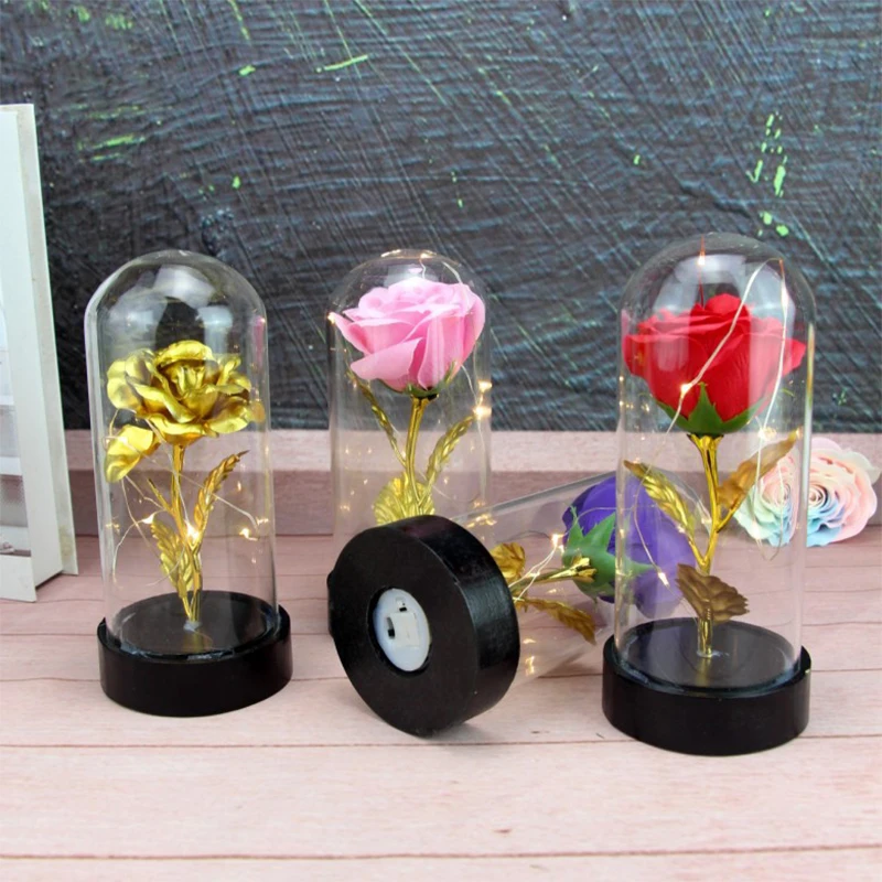 1PC LED Artificial Flowers Rose Flower Battery Powered Flower Light