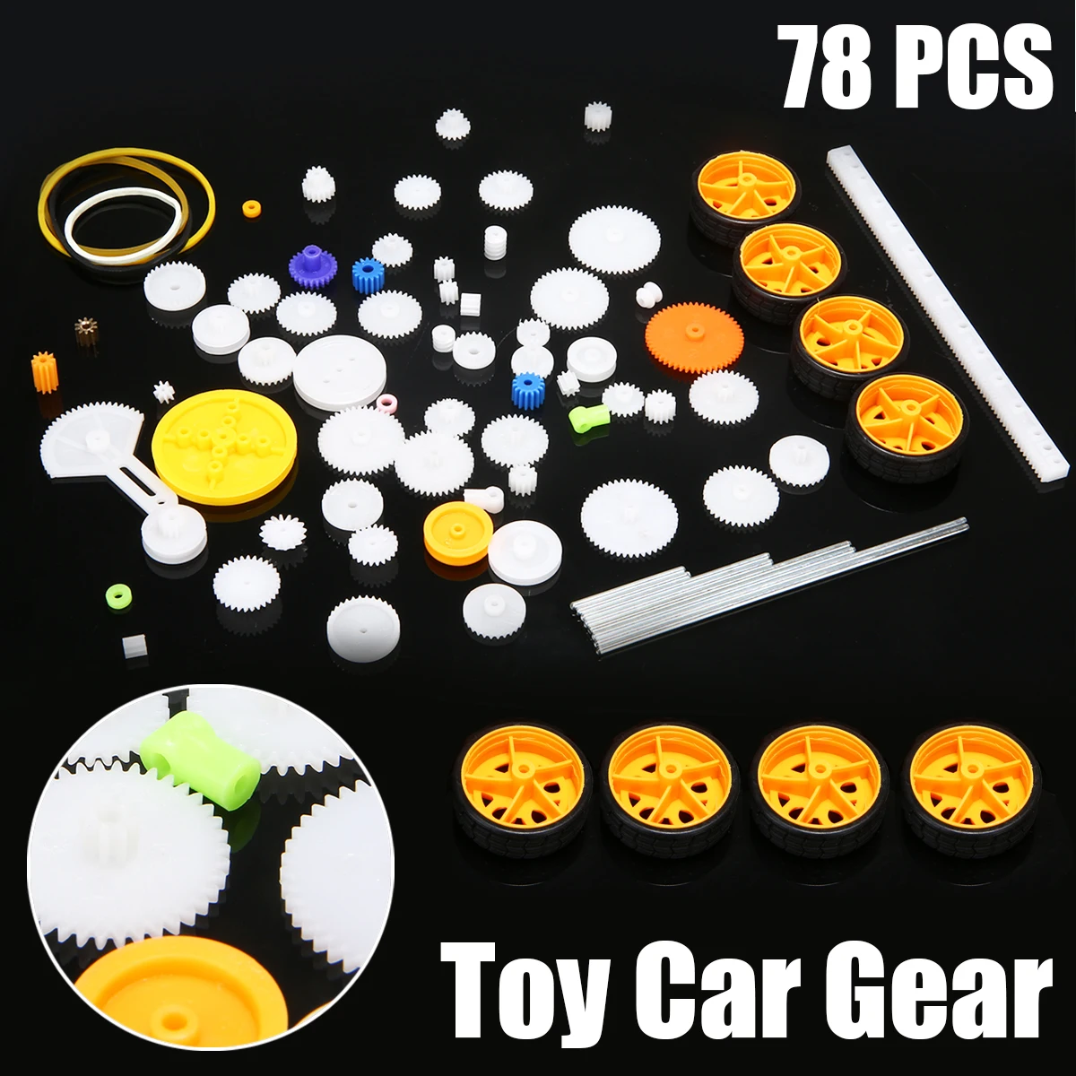

78pcs New Plastic Gear Package Kit DIY Gear Assortment Accessory Set for Gear Remote Control Toy Car