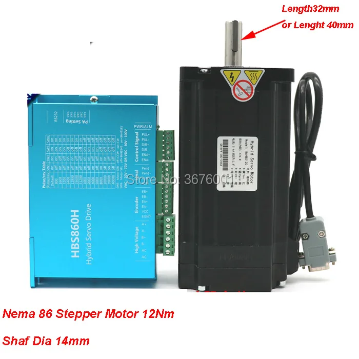 

Nema34 12Nm 86 Closed-loop Kit Stepper Motor Encoder Hybrid Servo Driver HBS860H With 1.5M lines