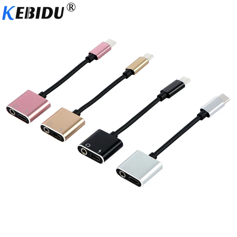 Кабель адаптер kebidu USB Type C для разъема 3 5 мм AUX преобразователь наушников Зарядка