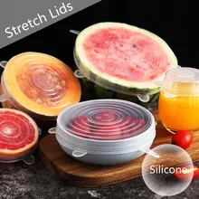 Шт. 6 шт. кухня DIY силиконовые еда обертывания стрейч и свежие держать инструменты чаша крышку для утвари пособия по кулинарии печать крышка