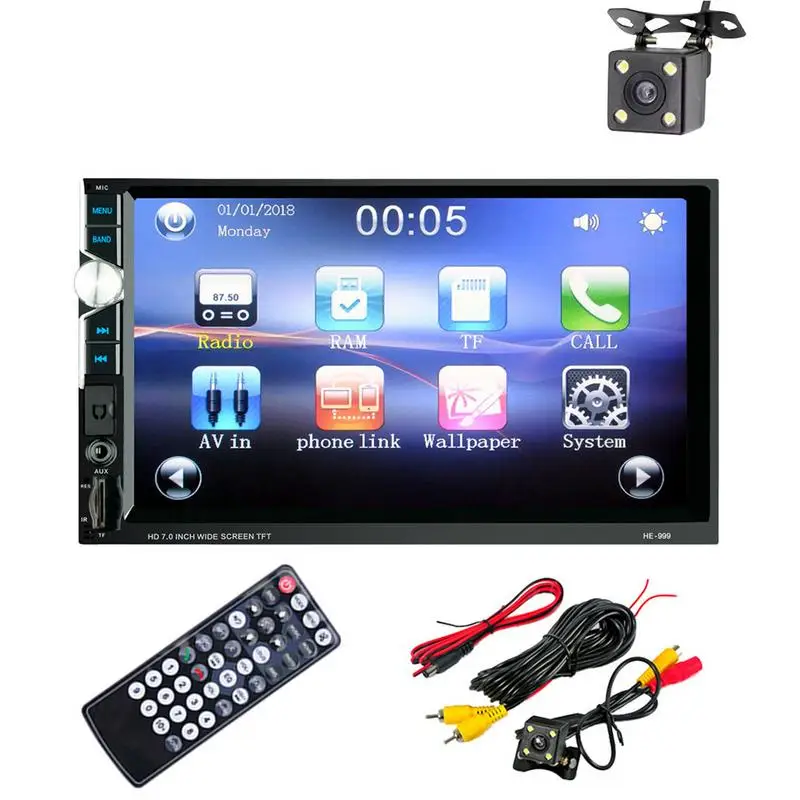 7 &quotBluetooth Автомобильный MP5 плеер HandsFree Dual Ingot Mp3 карта Автомобильное Зеркало Ссылка