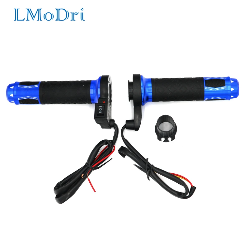 Online Lmodri motocicleta eléctrico puños moto caliente Mango para ATV Scooter 22mm 7 8 \