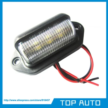 

12V DC Universal Fit 6 LED 3528 SMD License Number No Plate Tail Light Lamp White for Trailer Car Pickup Truck