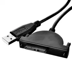 USB 2,0 к SATA 7Pin + 6Pin Кабель-адаптер 2,5 ''SATA SSD HDD конвертер кабель для ноутбука CD/DVD/Blue-ray оптический привод