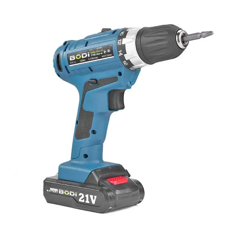 

Alloet 21V Double Speed Electric Screwdriver Cordless Lithium Drill Impact Drill Household Multi-functional Power Driver Tool