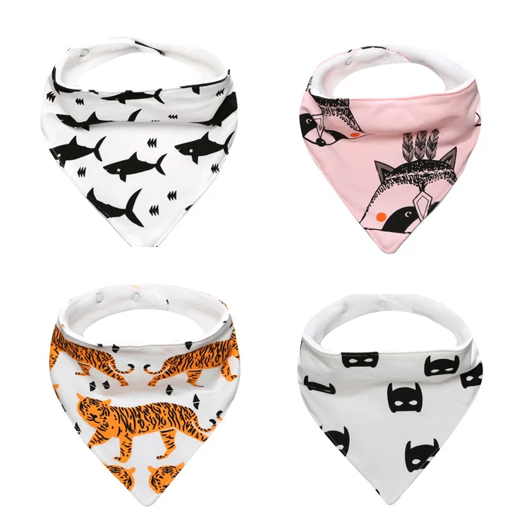 Laleben 2019 Baby Triangle Scarf Double Mouthwash Scarf 4 Pieces A Set Baby Stuff for Newborns Unisex Fashion Baby Burp Cloths