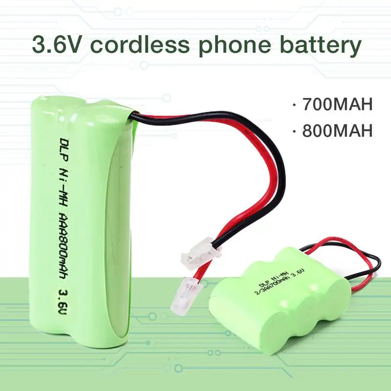 

Cordless Phone Battery 3.6V Replacement Battery Ultra High Capacity AAA 2/3AA 700mAh Combination Adapter