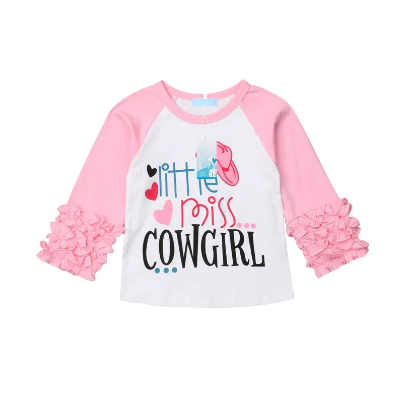 Girls T shirt Lovely Kids Blouse Letter Printed Tops Girls Long Sleeve