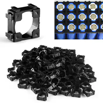 

100pcs 18650 Battery Cell Holder Black Plastic Safety Spacer Batteries Radiating Shell Storage Bracket 22X22mm