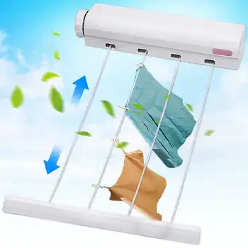 

3.2m 4 Lines Wall Mounted Clothes Hanger Dryer Hanger Clothesline Outdoor Laundry Washing Line Drying Rack For Tie Coat Towel