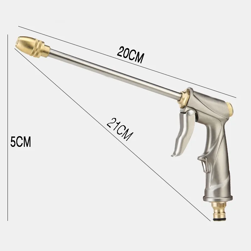 Длинный сопло высокого давления мощный Омыватель водяной пистолет Распылитель прочный мощный яркий садовый инструмент Алюминиевый сплав Автомойка струйный полив комплект