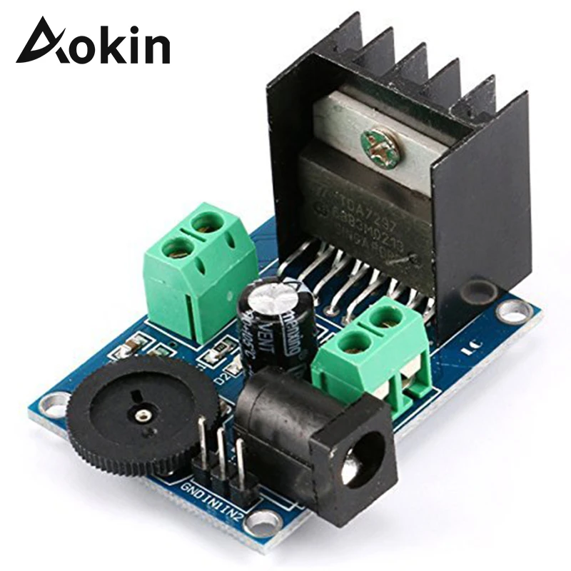 Aokin TDA7297 Amplifier Board 15W+15W Dual Channel Audio Stereo 6-18V 10-50W Audio Power Amplifier 1pcs ac15v 0 10a dual channel stereo speaker protection finshed board