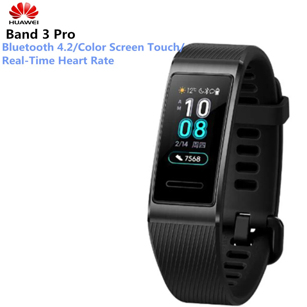HUAWEI Band 3 Pro влагостойкие умные часы с ремешком 5ATM монитор сердечного ритма браслет