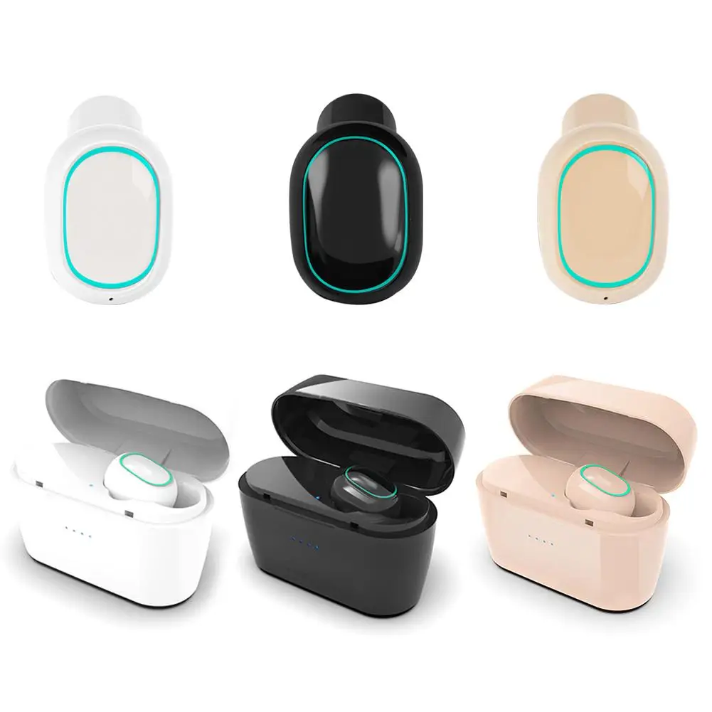 

Mini Wireless Bluetooth Earphones Long Standby Handsfree Sports Portable Invisible Built-in Mic In Ear Earbuds With Ear Cap