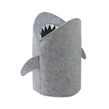 Nordic Style Felt Cloth Folding Laundry Basket Shark Design Laundry Bag For Toys Clothes Storage Basket Bags Home Organizer
