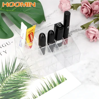

HOOMIN Cosmetic Box Make Up Storage Holder Cosmetic Display Stand 24 Compartment Lipstick Storage Box Storage Tools