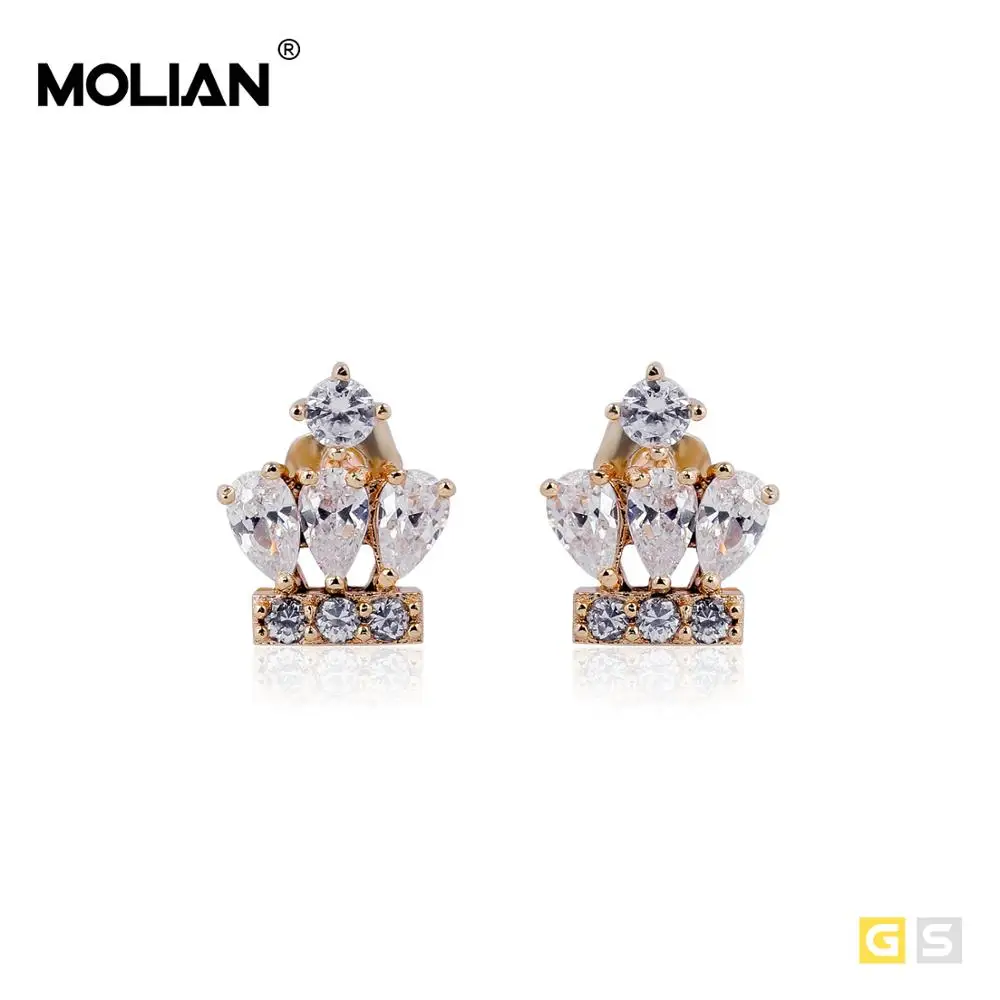 MOLIAN Crown кубический цирконий серебро медь Клубные ювелирные изделия маленькие