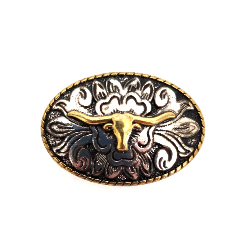 

Vintage Texas cowboy style Metal Conchos for Belt accessories with Golden Longhorn Head Wholesale retail